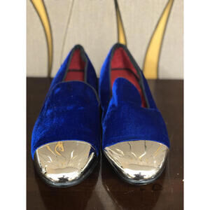 Merlutti Men's Unique Royal Blue Velvet Party Loafers Size: 10 (A320)
